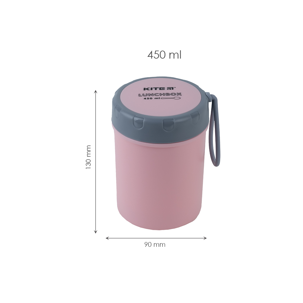 Ланч-бокс дитячий Kite круглий 450 мл, рожевий (K23-187-3) - зображення 2