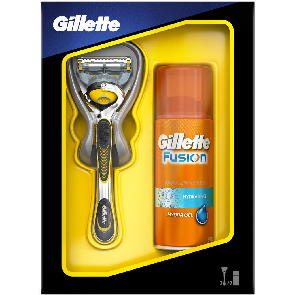 Набір для гоління Gillette Бритва Fusion ProShield + Гель для бритья Hydrating 75 мл (7702018423033) - зображення 1