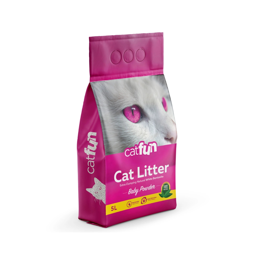 Наповнювач для туалету Catfun бентонітовий з ароматом дитячої присипки 5 л (8683655071469) - зображення 1