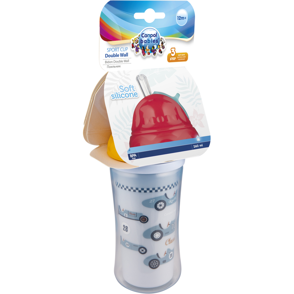 Поїльник-непроливайка Canpol babies Авто подвійна стінка із силіконовою трубочкою 260 мл (74/053) - зображення 3