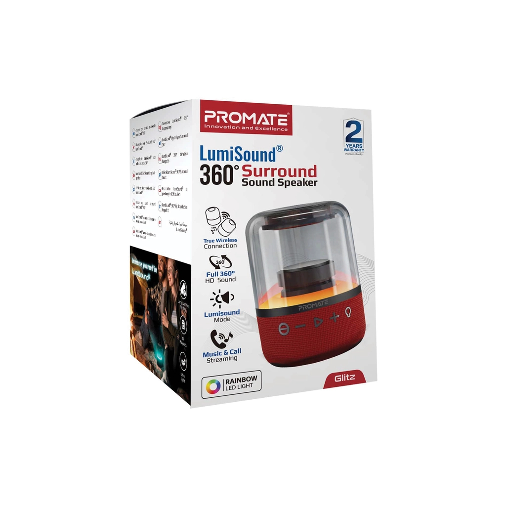 Акустична система Promate Glitz Red (glitz.red) - зображення 2