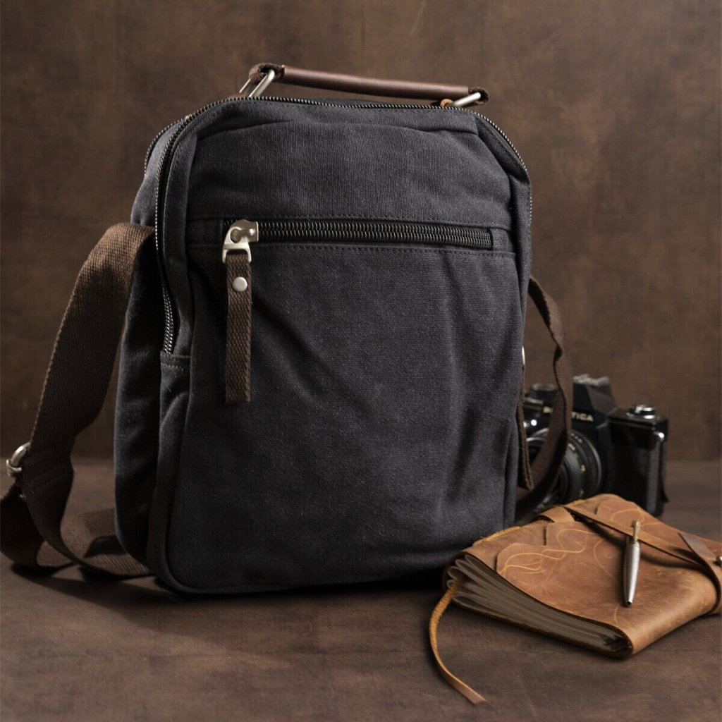 Сумка Vintage Текстильна Чорна (20079) - зображення 11