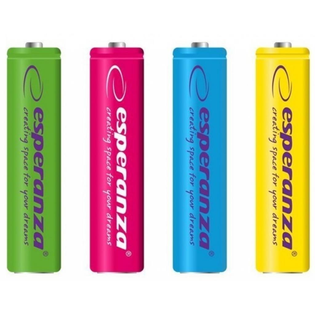 Акумулятор Esperanza AAA 1000mAh Ni-MH * 4 mix of colors (EZA107) - зображення 1