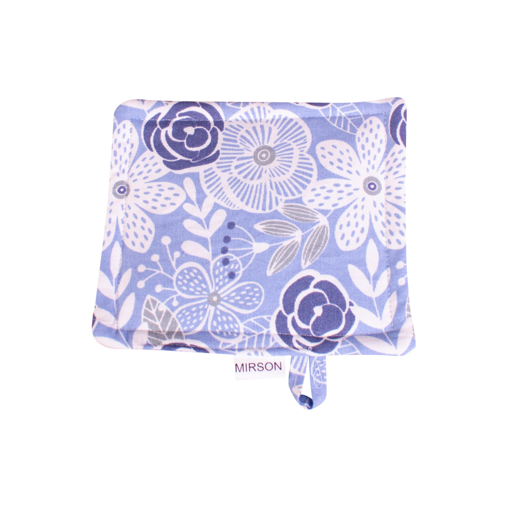 Кухонна прихватка MirSon рогожа/напівпанама №203 - Blue flowers (2200006753896) - зображення 1