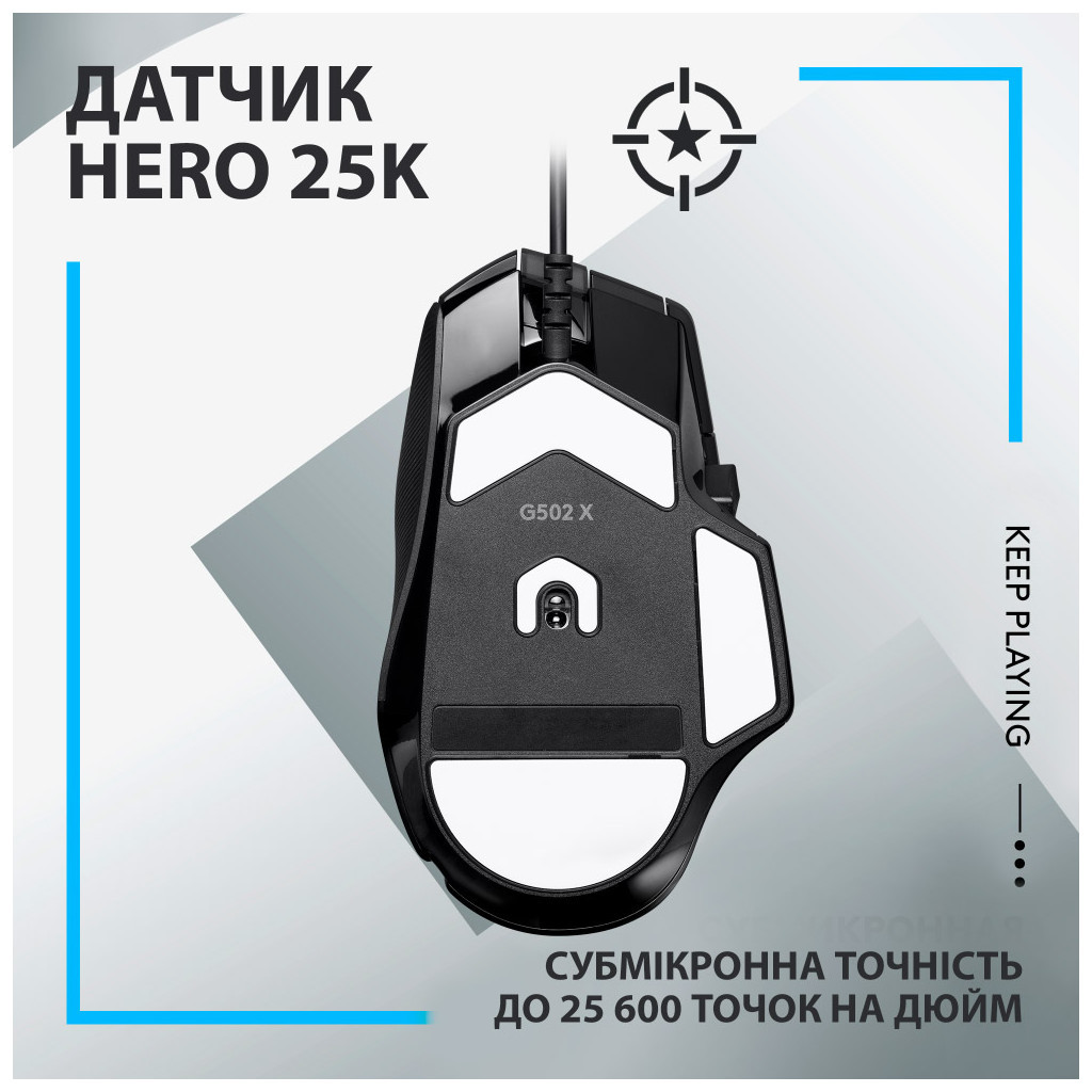 Мишка Logitech G502 X USB + ігрова поверхня G240 Black (991-000489) - зображення 9