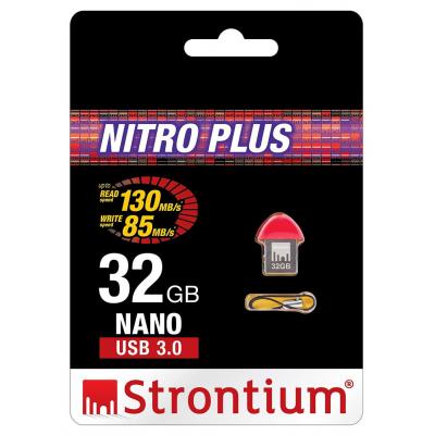 USB флеш накопичувач Strontium Flash 32GB NANO Red USB 3.0 (SR32GRDNANOZ) - зображення 2