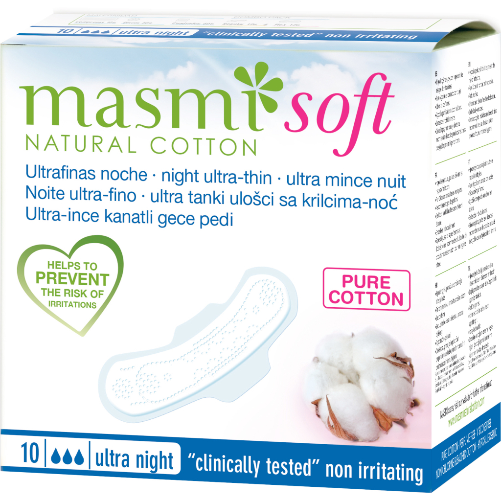Гігієнічні прокладки Masmi Soft Ultra Night 10 шт. (8432984000585) - зображення 1
