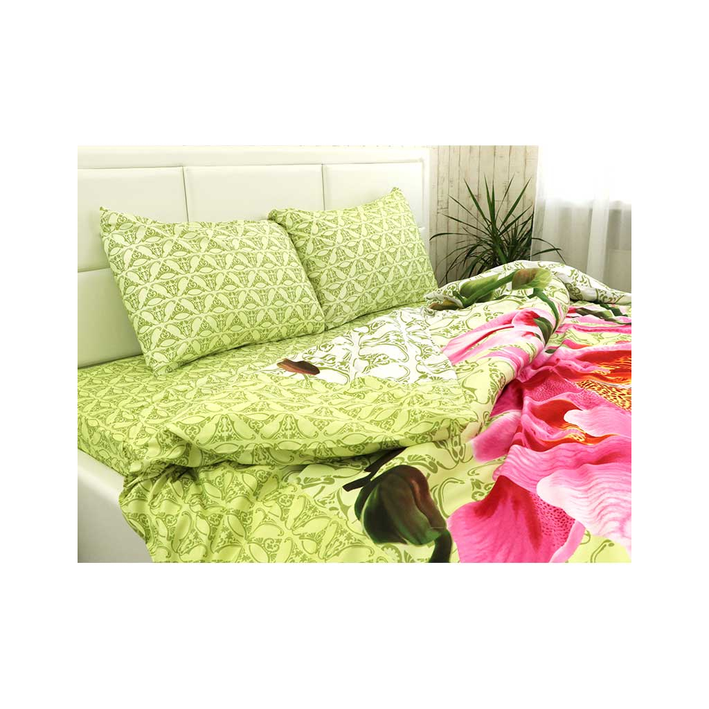 Постільна білизна Руно 20-1316 green сатин набивна євро (845.137К_20-1316 green) - зображення 3