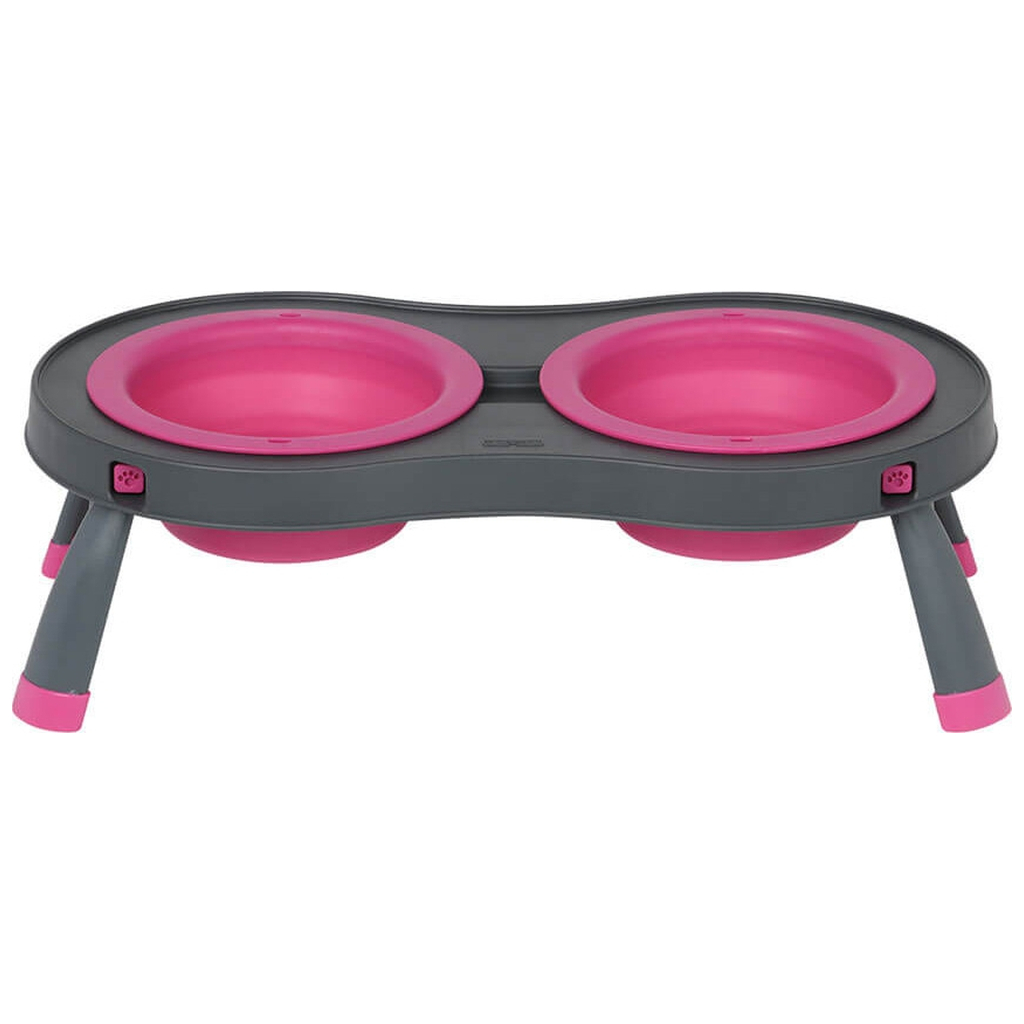 Посуд для собак Dexas Миска подвійна на складній підставці-велика 600 мл рожева (0084297306885) - изображение 2