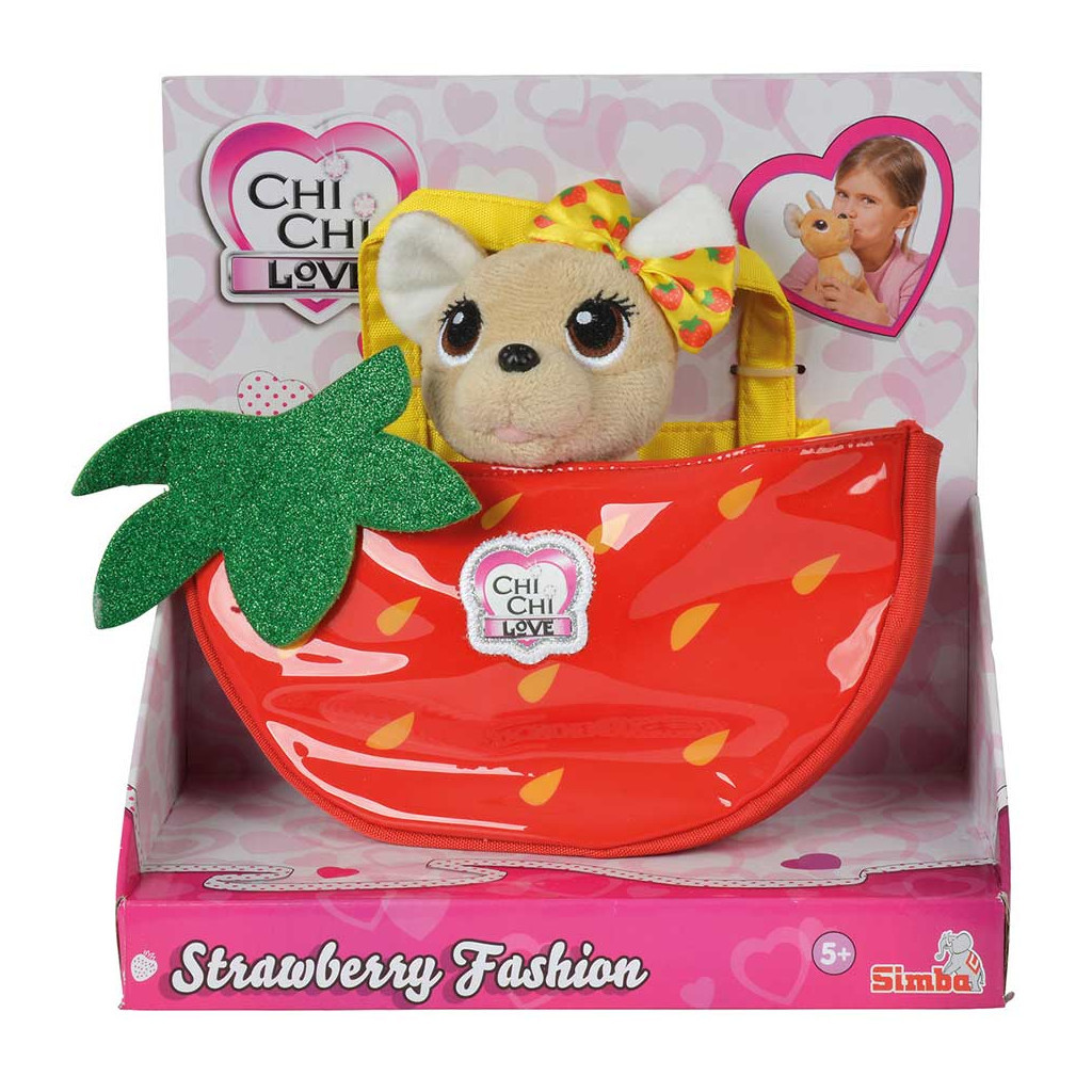 М'яка іграшка Simba Chi Chi Love Чихуахуа Фешн Фруктова мода Полуниця із сумочко (5893156) - зображення 2