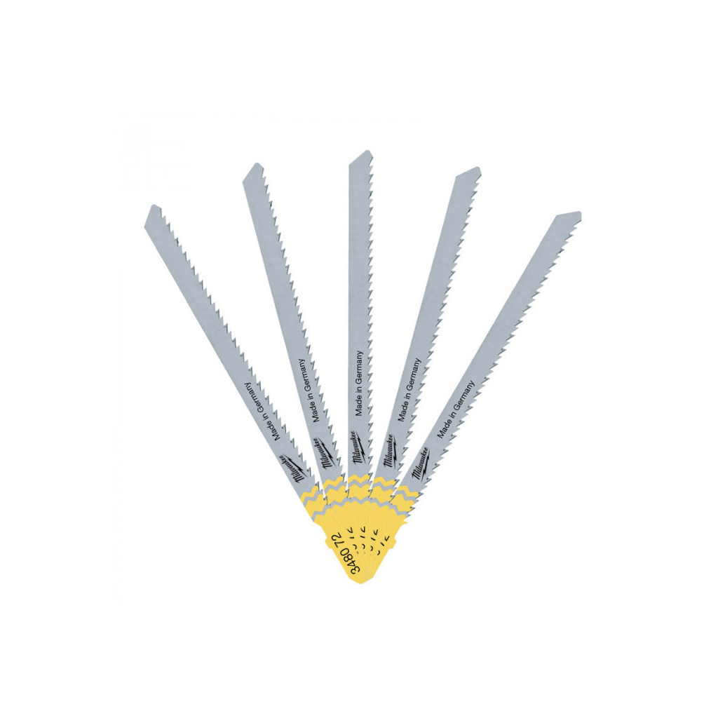 Полотно Milwaukee для лобзика T101BR, 105 мм/ крок зуба 2,5 мм, 5шт, зворотній різ (4932348072) - зображення 2