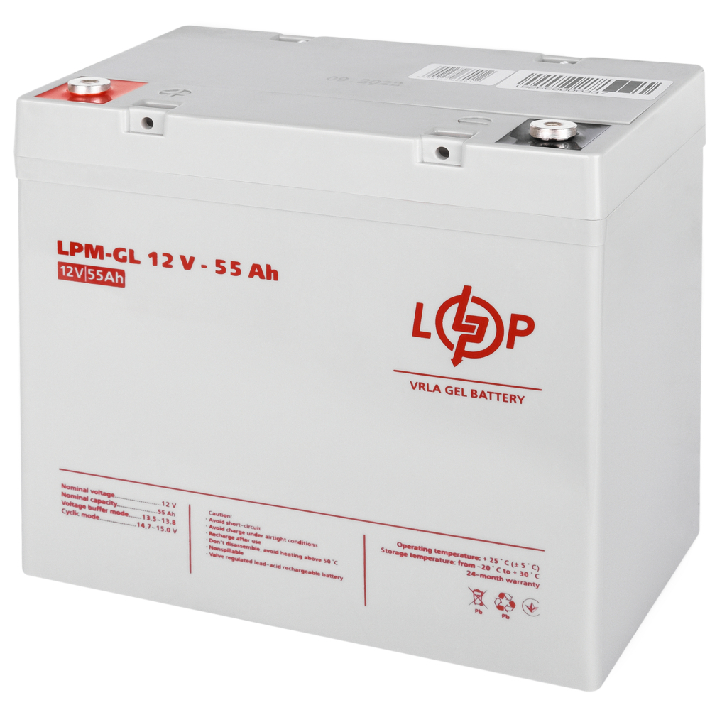 Батарея до ДБЖ LogicPower LPM-GL 12В 55Ач (15266) - зображення 1