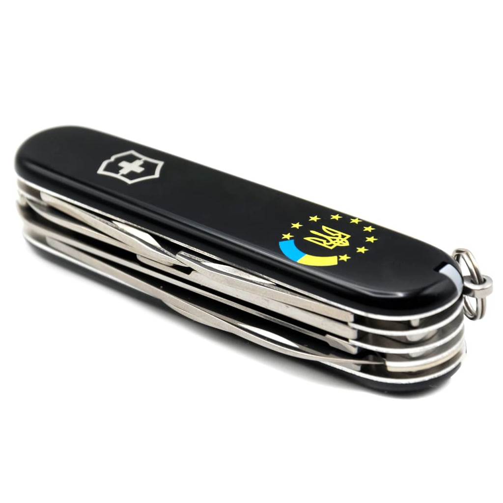 Ніж Victorinox Huntsman Ukraine Black "Україна ЄС" (1.3713.3_T1130u) - зображення 5