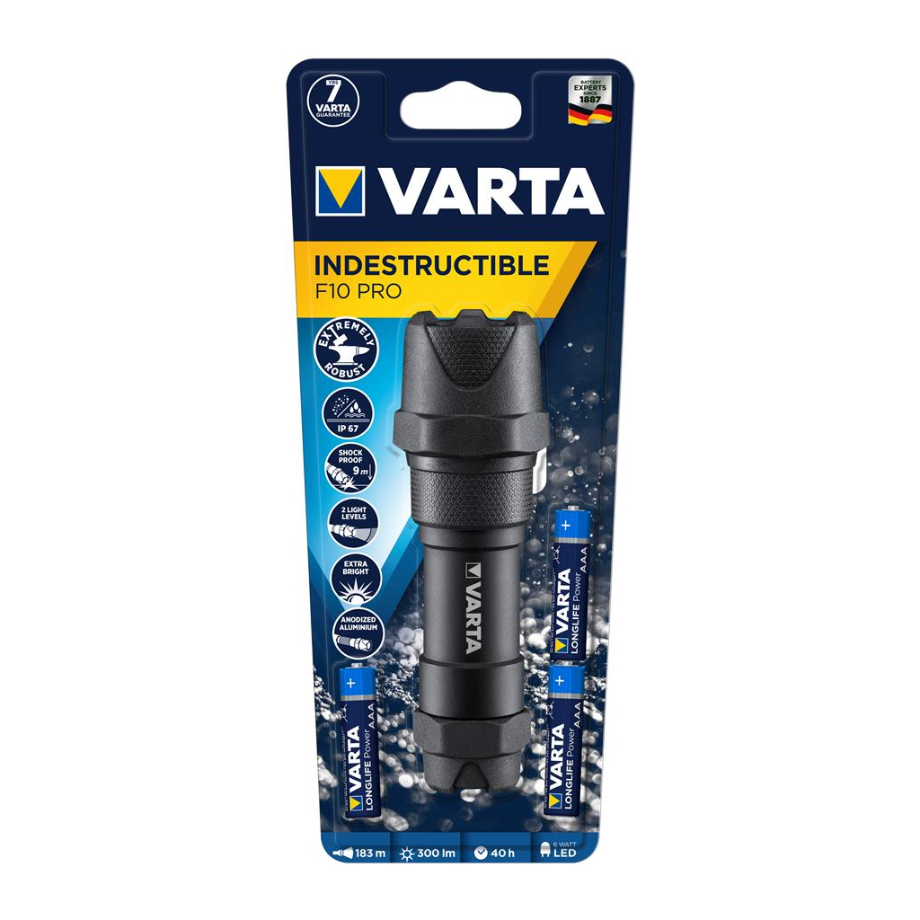 Ліхтар Varta Indestructible F10 Pro LED 3хААА (18710101421) - зображення 4