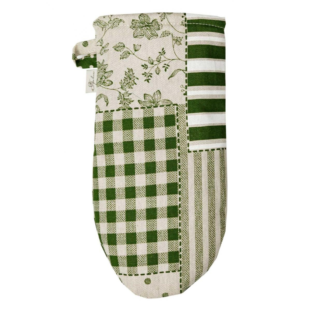 Кухонна прихватка Прованс Рукавичка Печворк зелений Господиня (031512) - изображение 1
