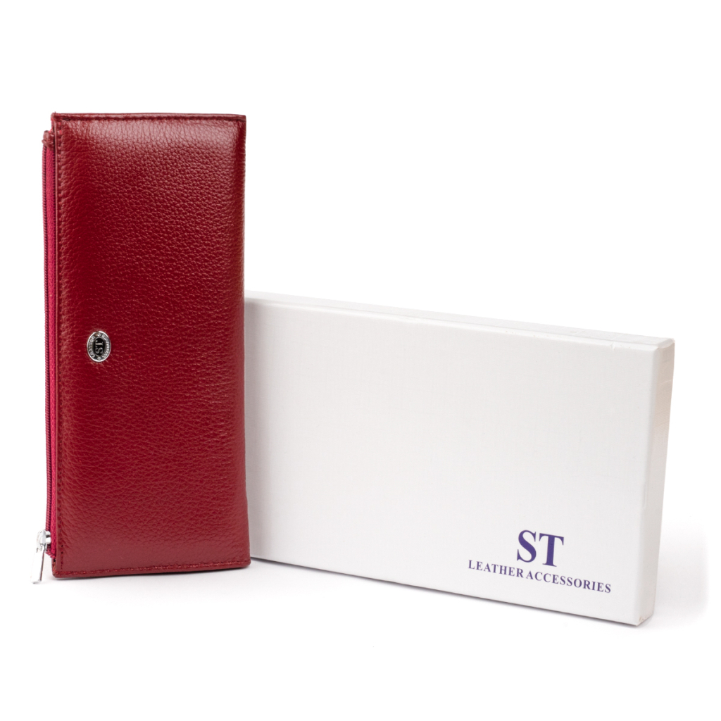 Гаманець ST Leather Зі шкіри Бордовий (19326) - зображення 8