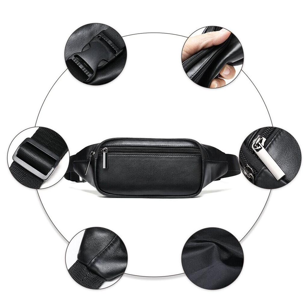 Сумка Vintage Бананка зі шкіри Чорна (14999) - зображення 8