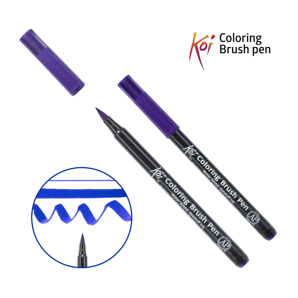 Художній маркер KOI Маркер-пензель акварельний Пурпуровий, 24 (084511393165) - зображення 1