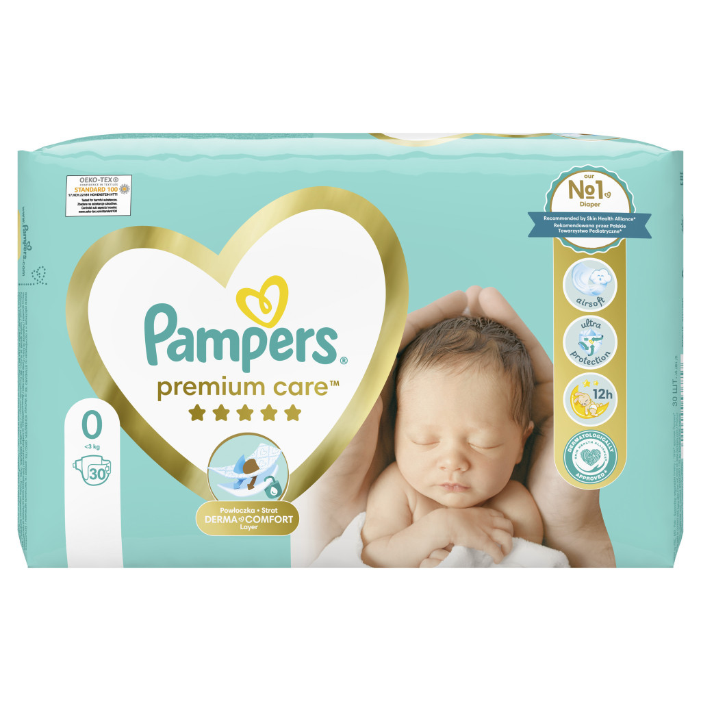 Підгузки Pampers Premium Care Micro Розмір 0 (<3 кг) 30 шт (4015400536857) - зображення 2