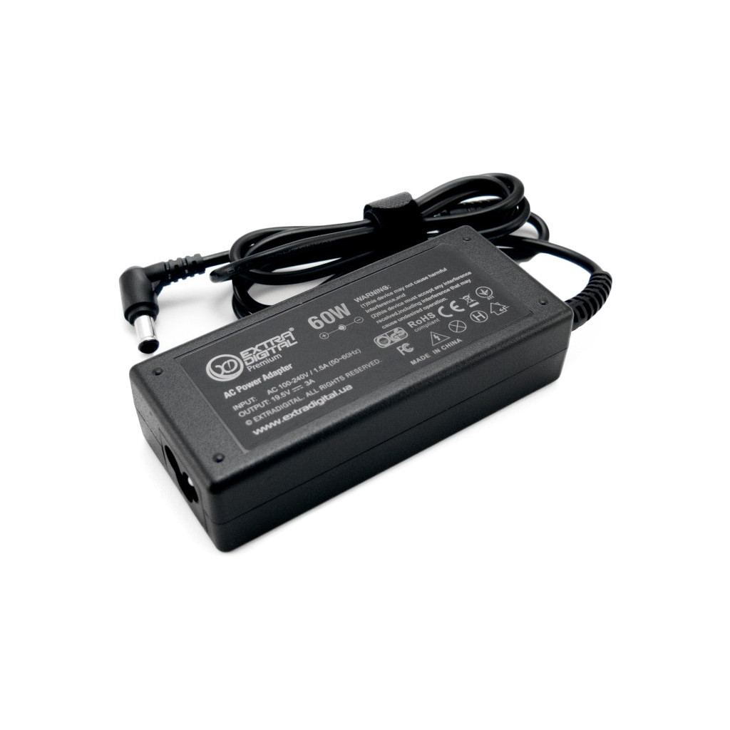 Блок живлення до ноутбуку Extradigital Sony 19.5V, 3A, 60W (6.5x4.4) (PSS3874) - зображення 3