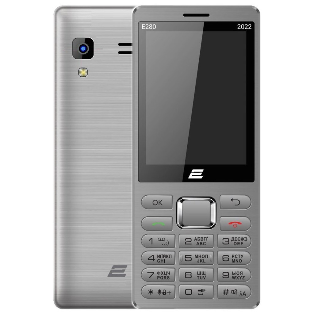 Мобільний телефон 2E E280 2022 Dual SIM Silver (688130245227) - зображення 1