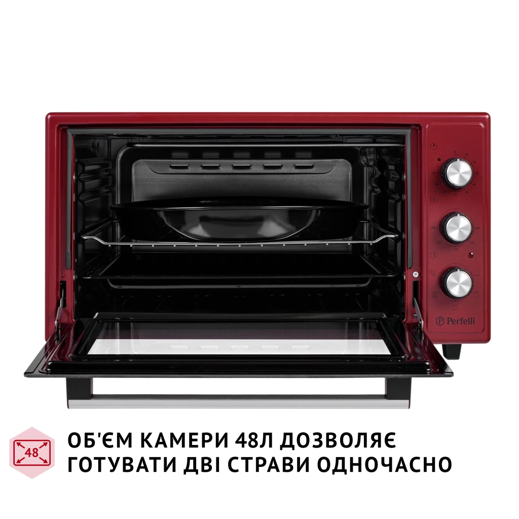 Електропіч Perfelli TRIMO 48 RED - зображення 2