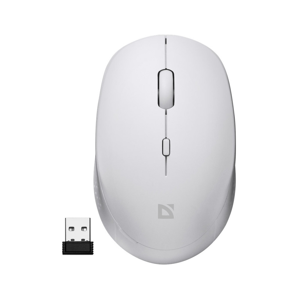 Мишка Defender Auris MB-027 Silent Wireless White (52028) - зображення 1