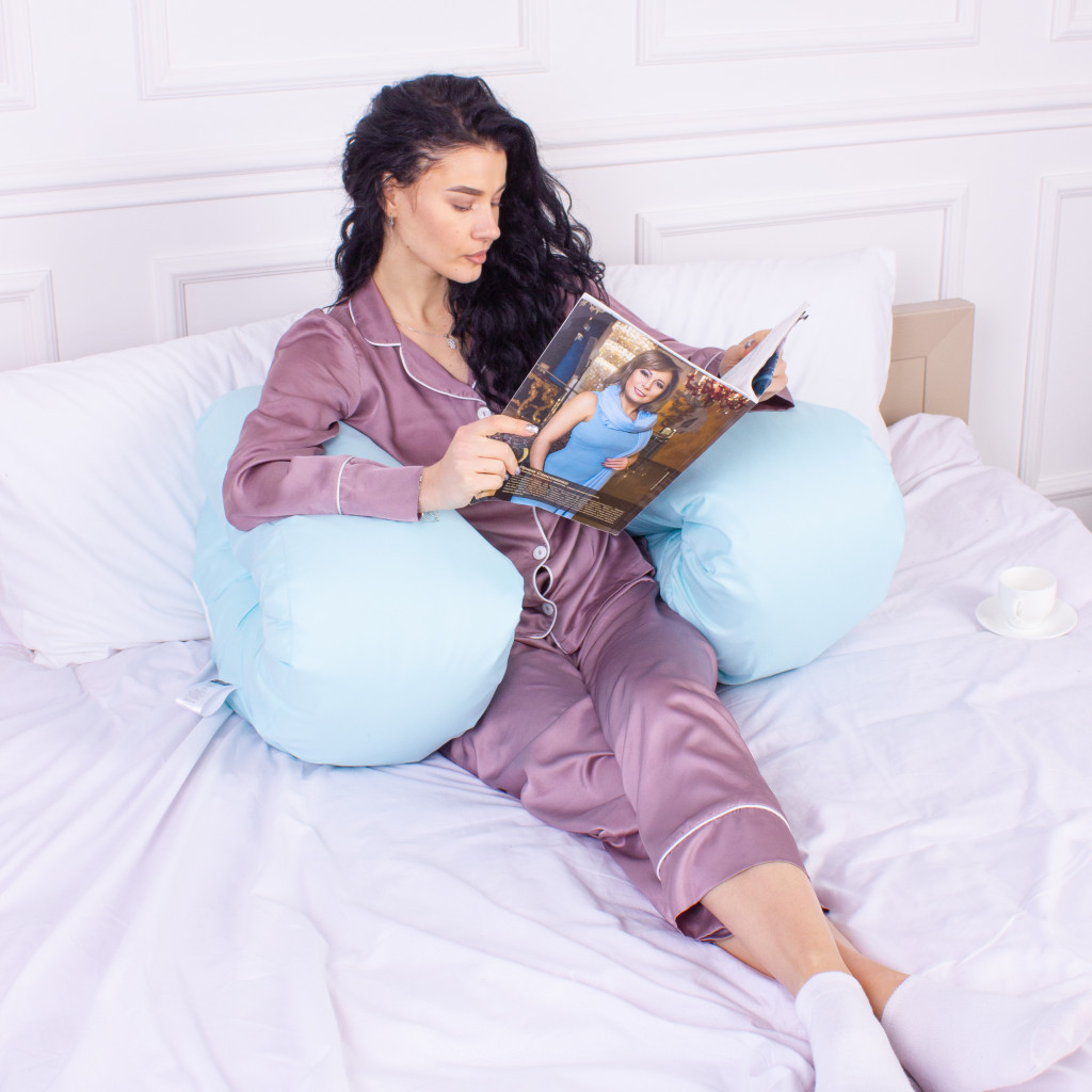 Подушка MirSon для вагітних та відпочинку Eco Line №8013 U-подібна Blue (2200006178378) - изображение 5