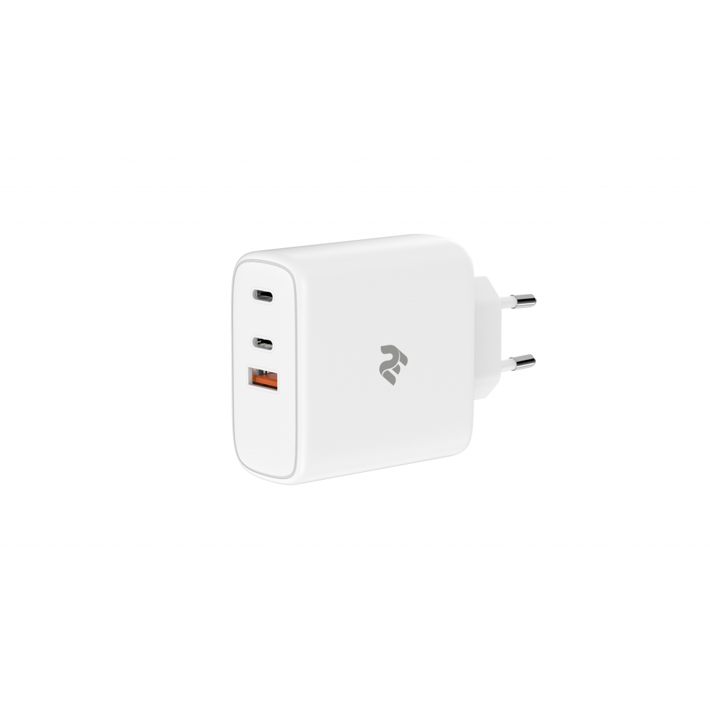 Зарядний пристрій 2E USB-C Wall Charger GaN 65W, white (2E-WC3USB65W-W) - зображення 1