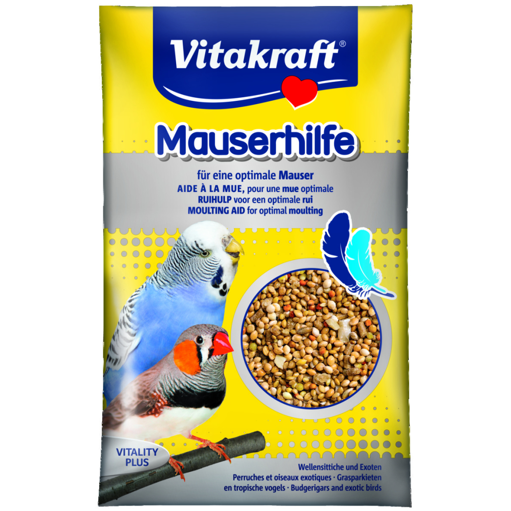 Вітаміни для птахів Vitakraft Mauserhilfe для хвилястих та екзотичних папуг 20 г (під час линьки) (4008239213112) - изображение 1