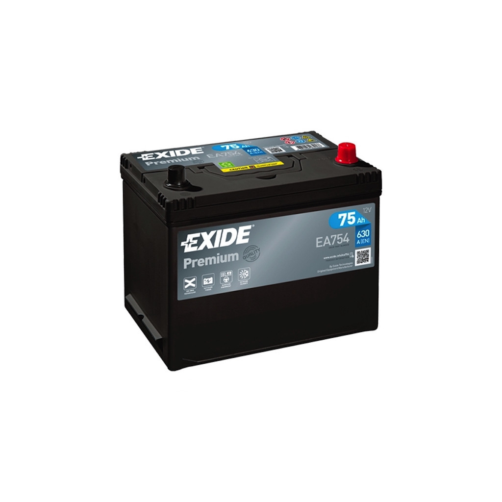 Акумулятор автомобільний EXIDE PREMIUM 75A (EA754) - зображення 1