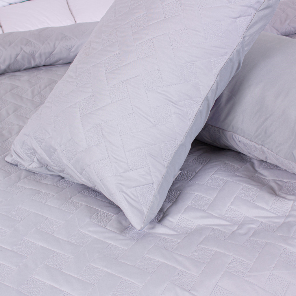 Покривало MirSon набір Deep Line №7104 Glacier Gray 220х240 + 2 наволочки 50х70 (2200005623787) - зображення 8