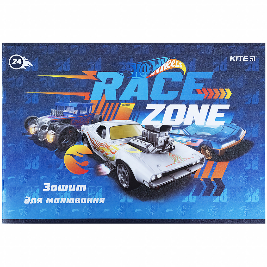 Альбом для малювання Kite Hot Wheels скоба 24 аркуша 4 дизайни (HW21-242) - зображення 4