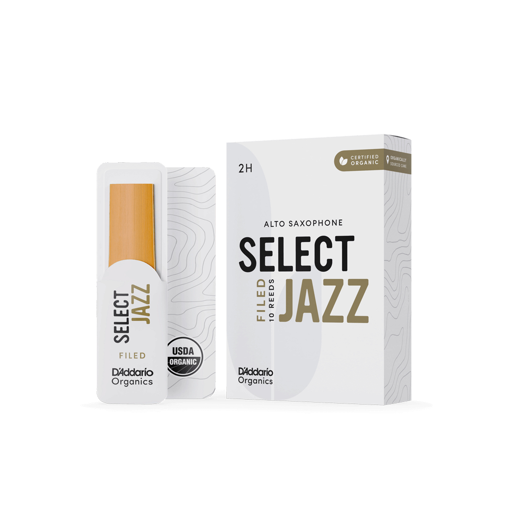 Тростина для саксофона D'Addario Organic Select Jazz - Alto Sax Filed 2H - 10 Pack (ORSF10ASX2H) - зображення 2