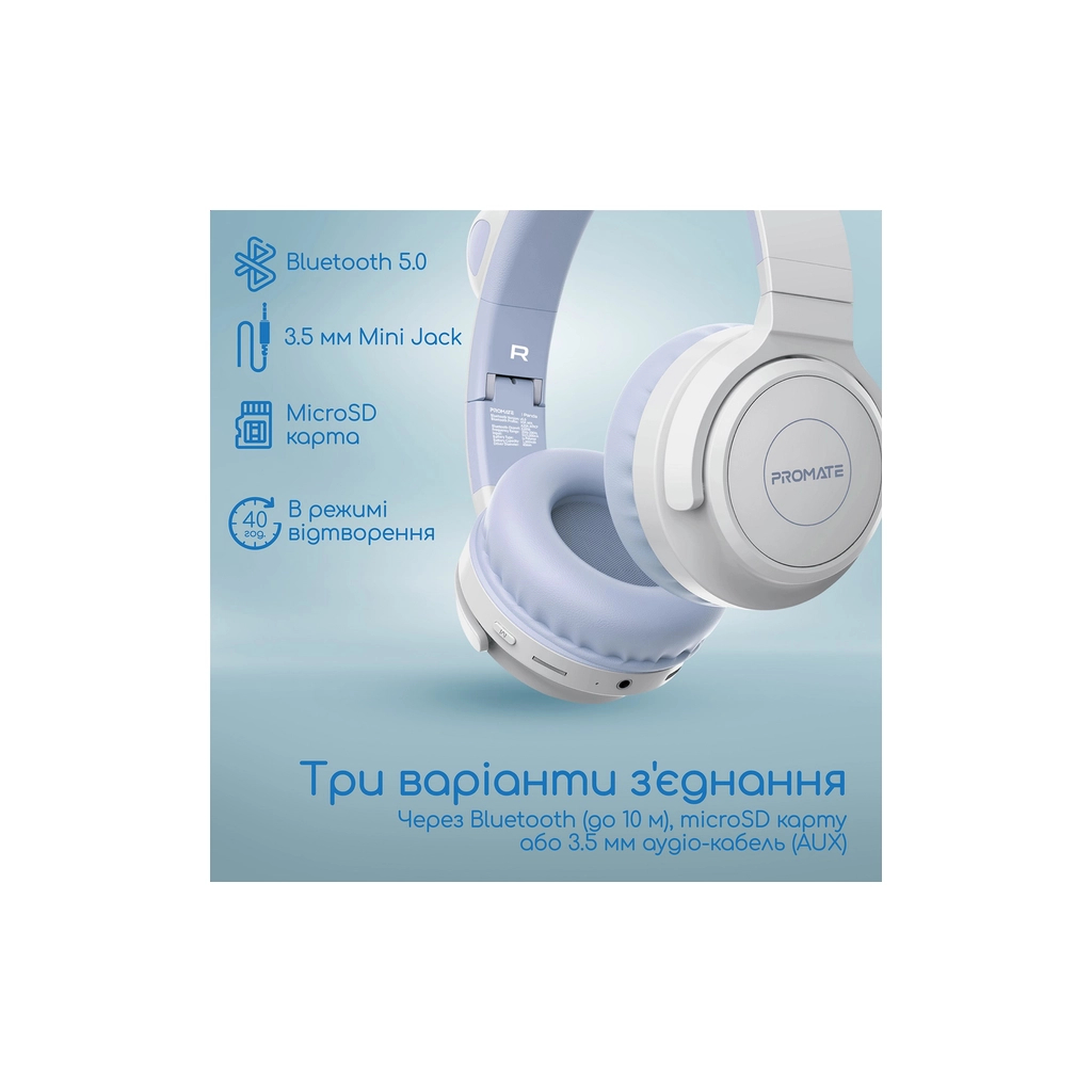Навушники Promate Panda Lilac (panda.lilac) - зображення 8