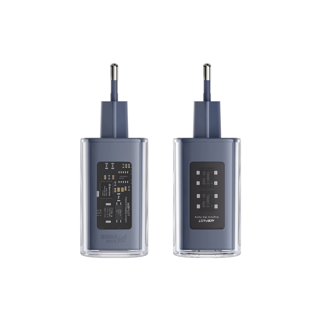 Зарядний пристрій Acefast 3xUSB 65W (2xUSB-C+USB-A) Gan A45 Fast Charger Mountain mist (6974316282099) - зображення 4