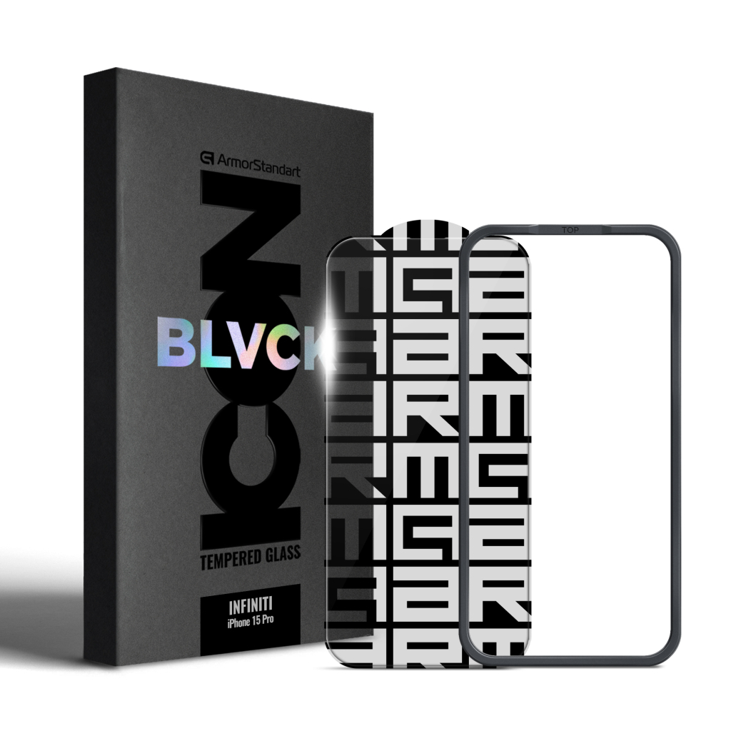 Скло захисне Armorstandart Infinity Black Icon 2.75 D Apple iPhone 15 Pro (ARM77822) - зображення 1