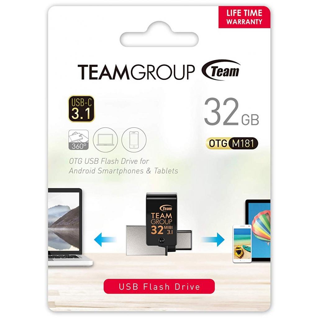 USB флеш накопичувач Team 32GB M181 Black USB 3.1/Type-C (TM181332GB01) - зображення 6