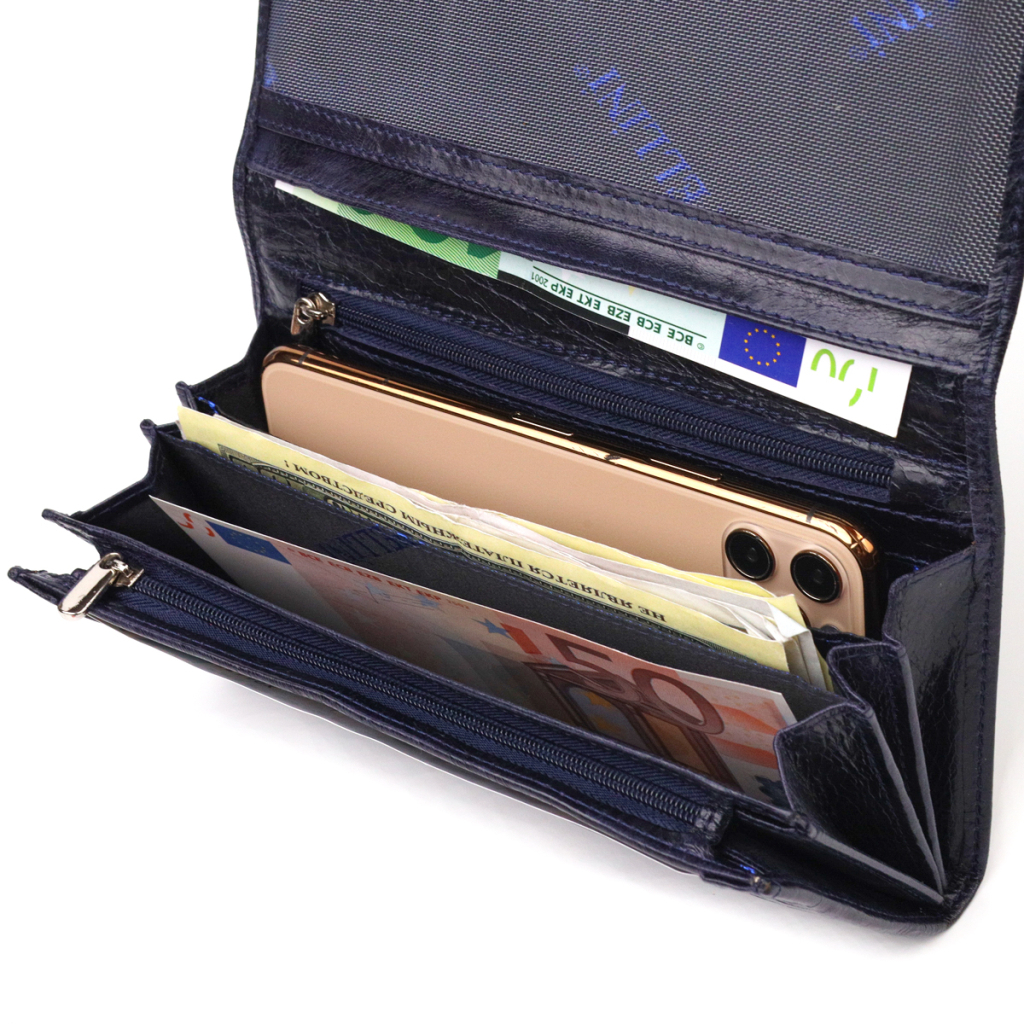 Портмоне Canpellini З натуральної шкіри Синє (21533) - зображення 6