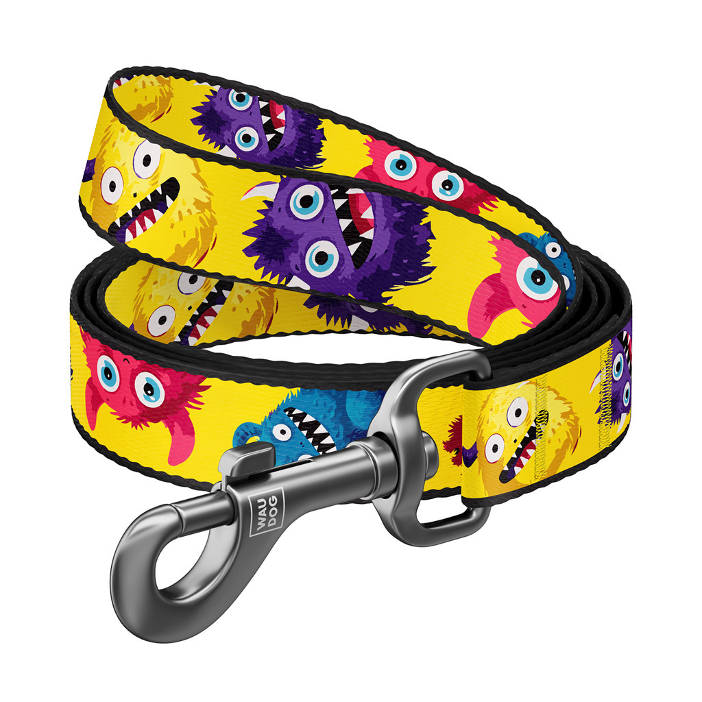 Повідець для собак WAUDOG Nylon "Мохнаті монстри" S (340-4050) - зображення 1