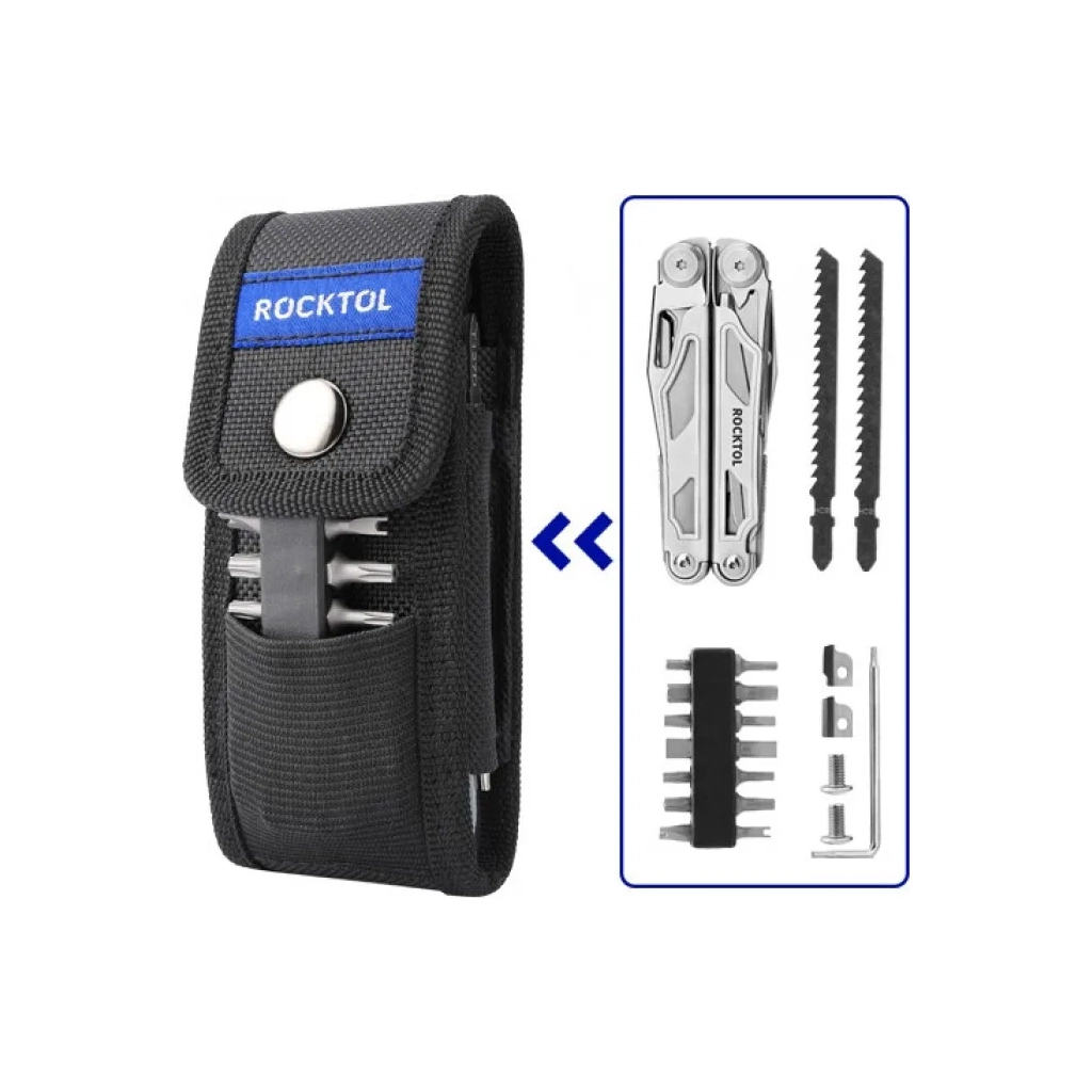 Мультитул Rocktol 29-в-1 з нейлоновим чохлом, бітами та запасними аксесуарами (SK05) - зображення 9