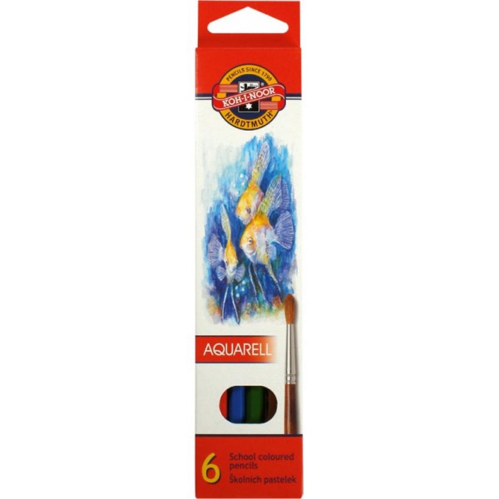 Олівці кольорові Koh-i-Noor Mondeluz Рибки акварельні 6 кольорів (3715_p) - зображення 1