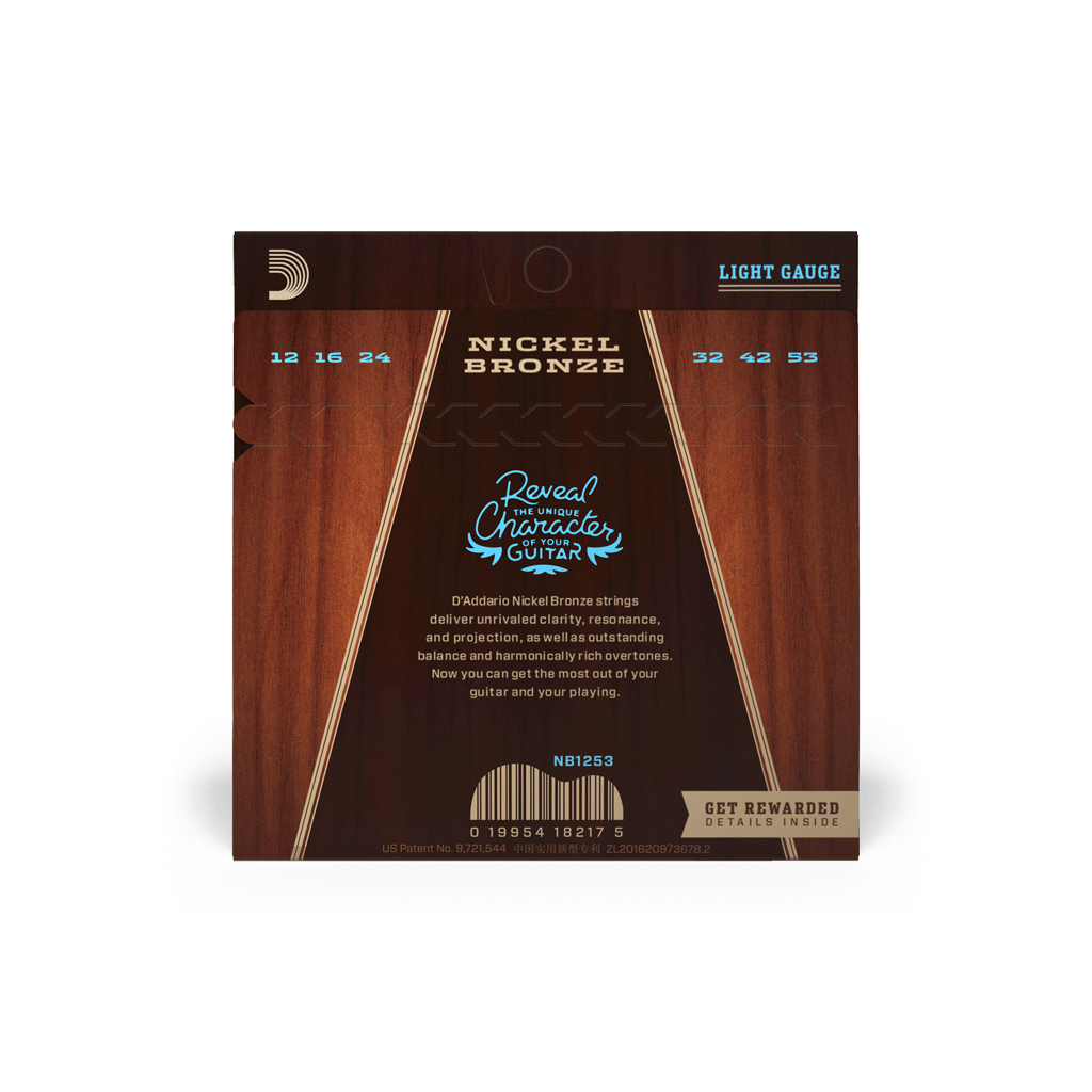 Струни для гітари D'Addario Nickel Bronze Light (12-53) (NB1253) - зображення 2