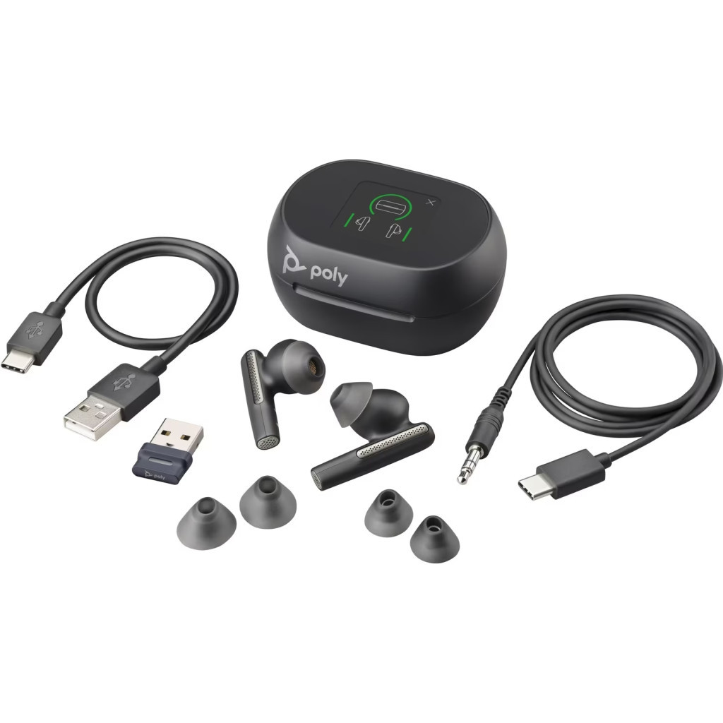 Навушники Poly Voyager Free 60+ Earbuds + BT700A + TSCHC Black (7Y8G3AA) - зображення 8