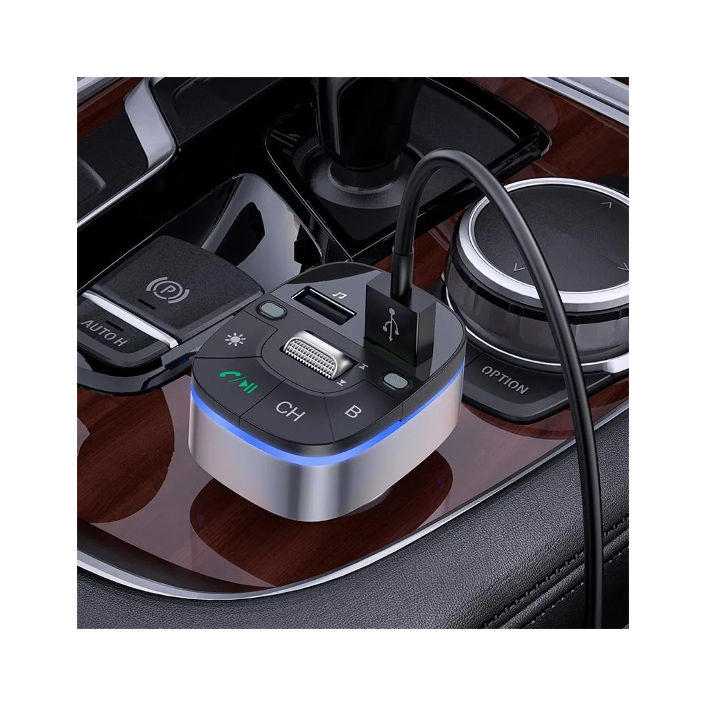 FM модулятор HOCO E71, Black/Silver, Box - зображення 5
