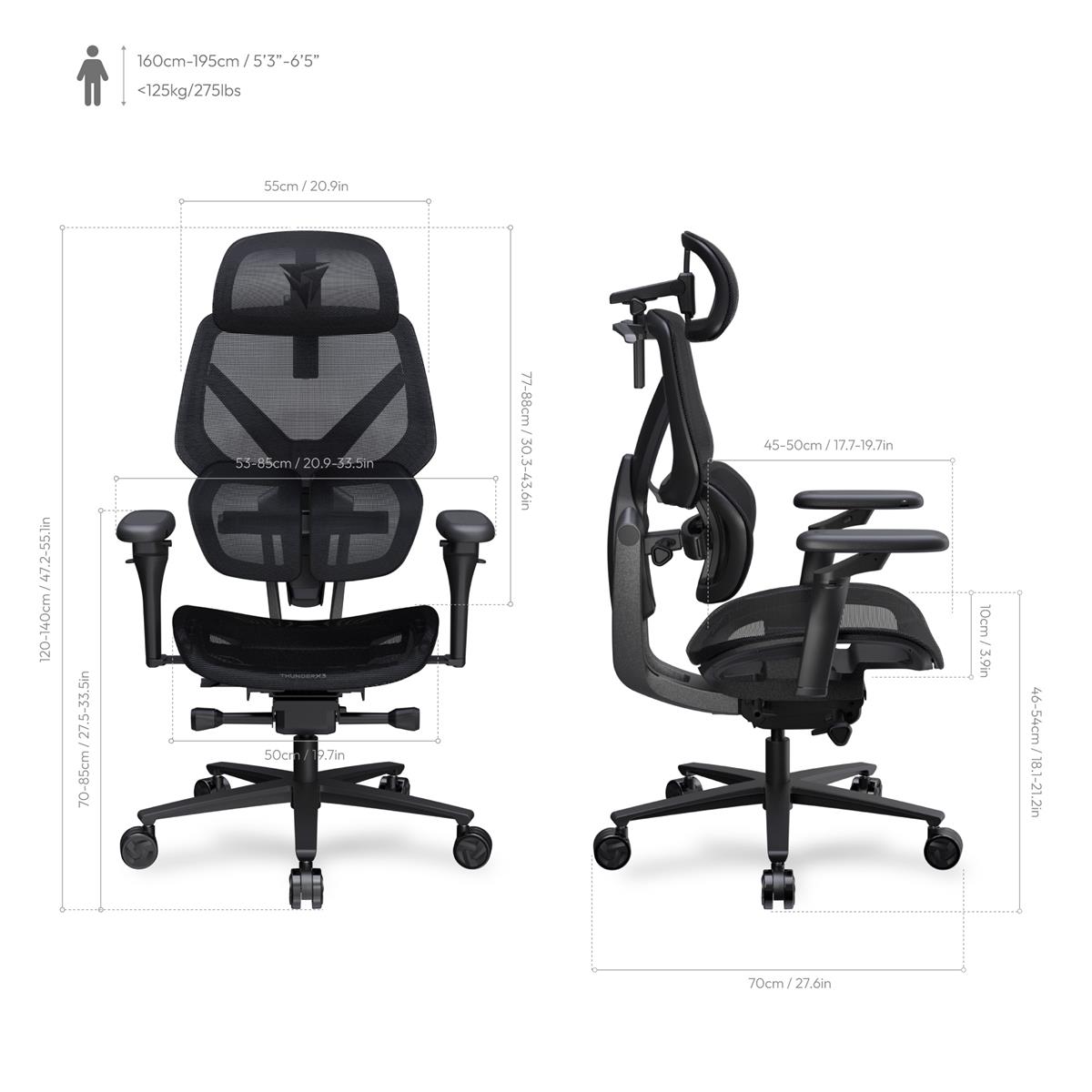 Крісло для геймерів TX3 Flex Pro Mesh Black (TEGC-3076101.12) - зображення 7