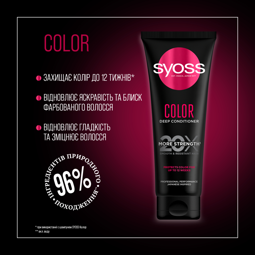 Кондиціонер для волосся Syoss Color Інтенсивний з олією камелії для фарбованого та тонованого волосся 250 мл (9000101665628) - зображення 3
