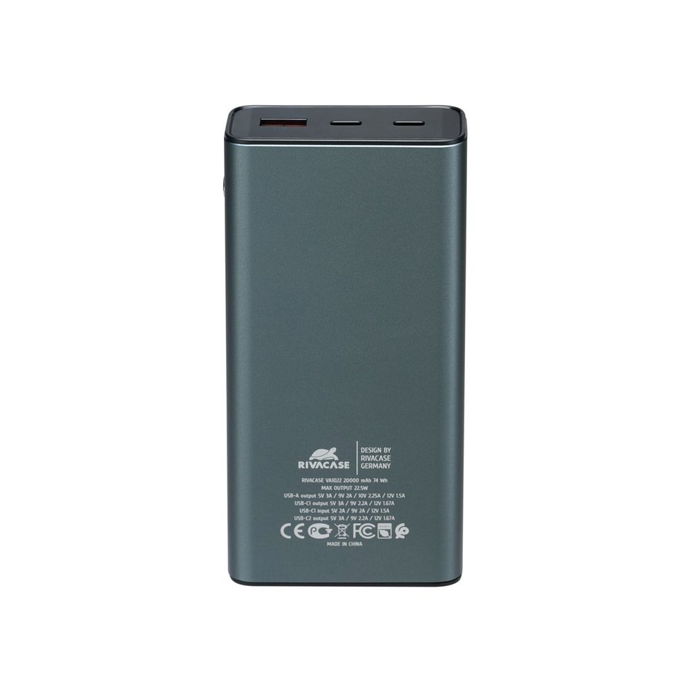 Універсальна мобільна батарея Rivacase Rivapower 20000 mAh Grey (VA1022) - изображение 6