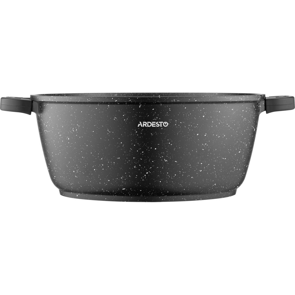 Каструля Ardesto Gemini Anzio скляна кришка 28 см 6,4 л чорна (AR2426GE) - зображення 3