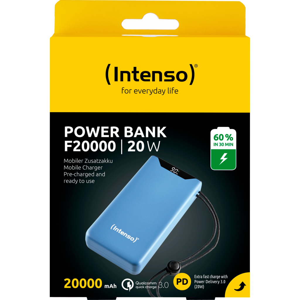 Батарея універсальна Intenso F20000 20000mAh PD/18W, QC3.0, blue (7332055) - зображення 4